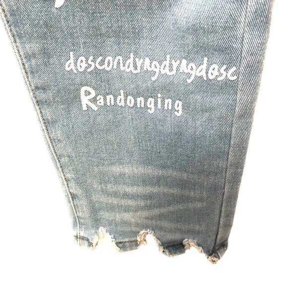 Fire & Rain Denim Jeans Mens 32x30 Light Wash Blue Graffiti Graphics Streetwear - Picture 7 of 12